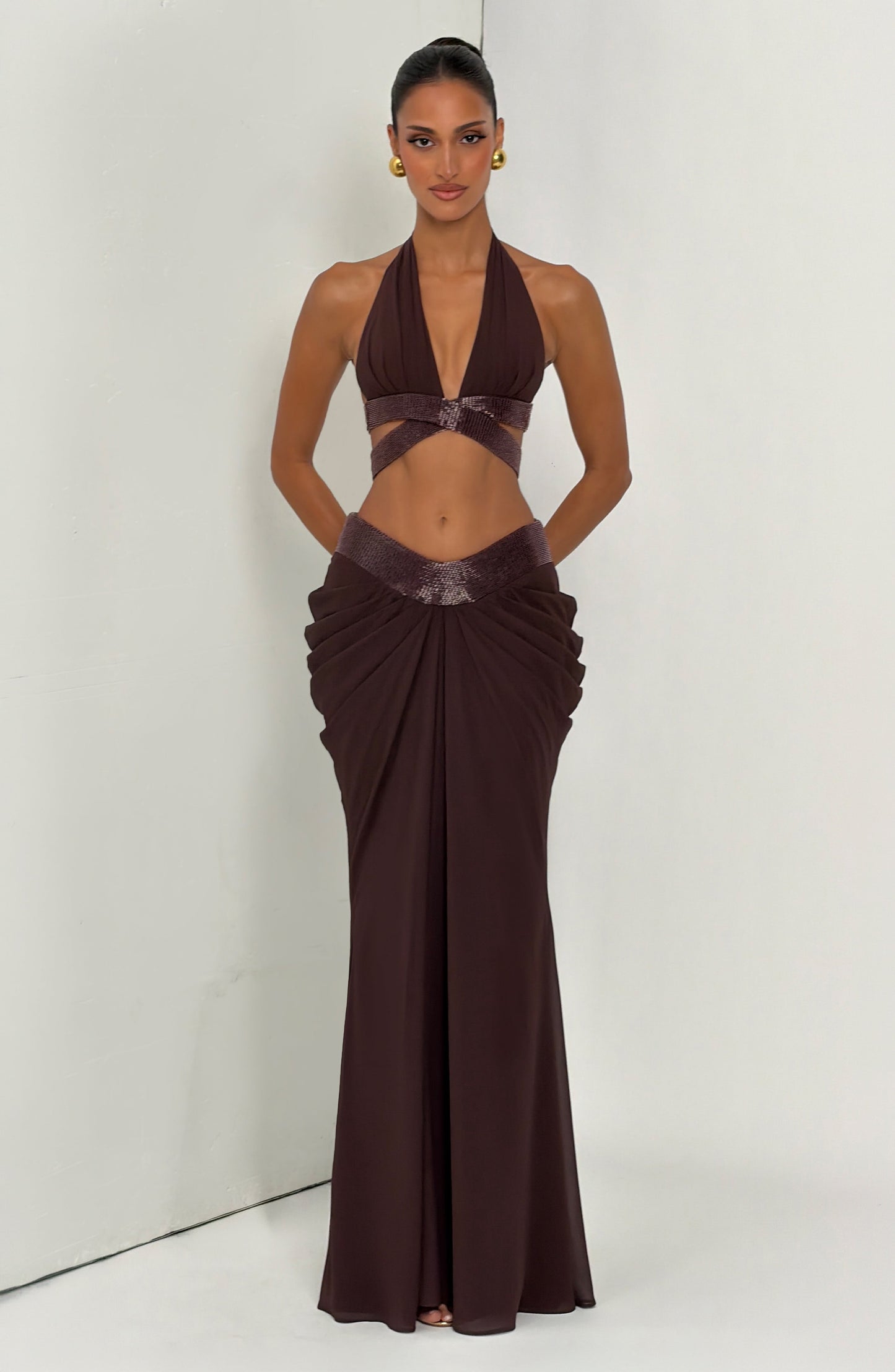 Sujetador de tipo bralette Emma Plum marrón para moda de verano