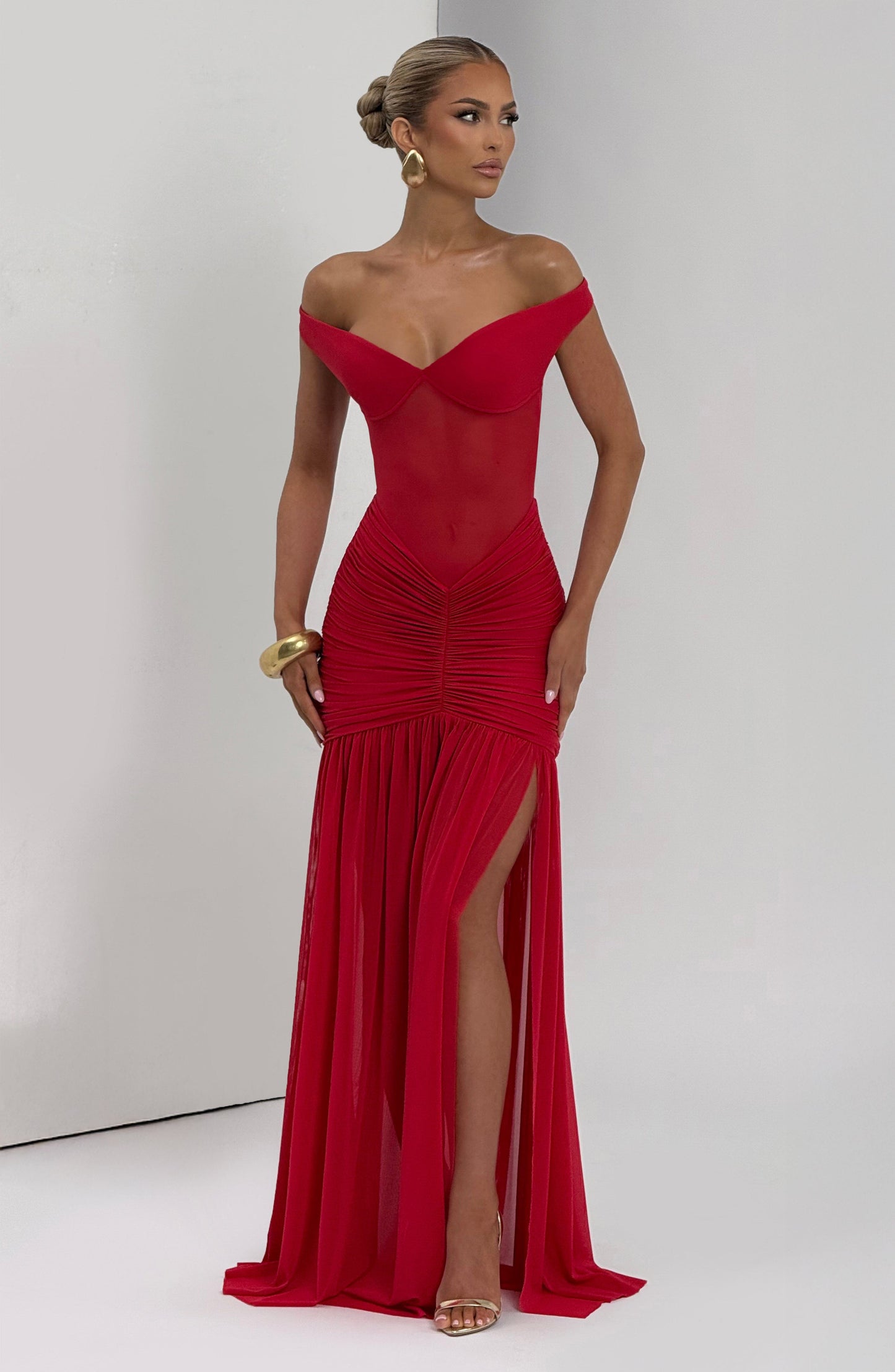 Vestido maxi de verano rojo Sophia
