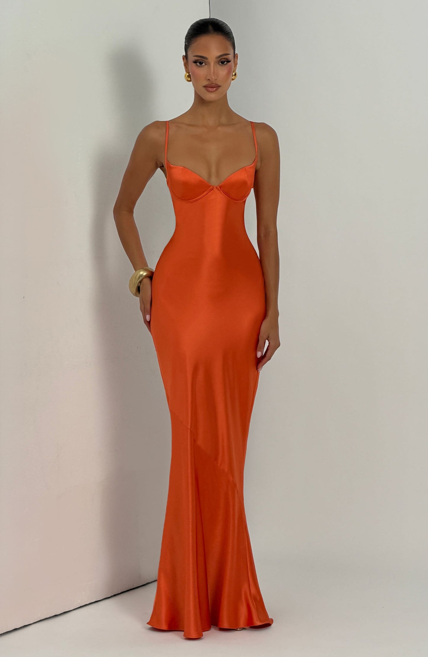 Vestido largo Chloe Maxi en naranja quemado