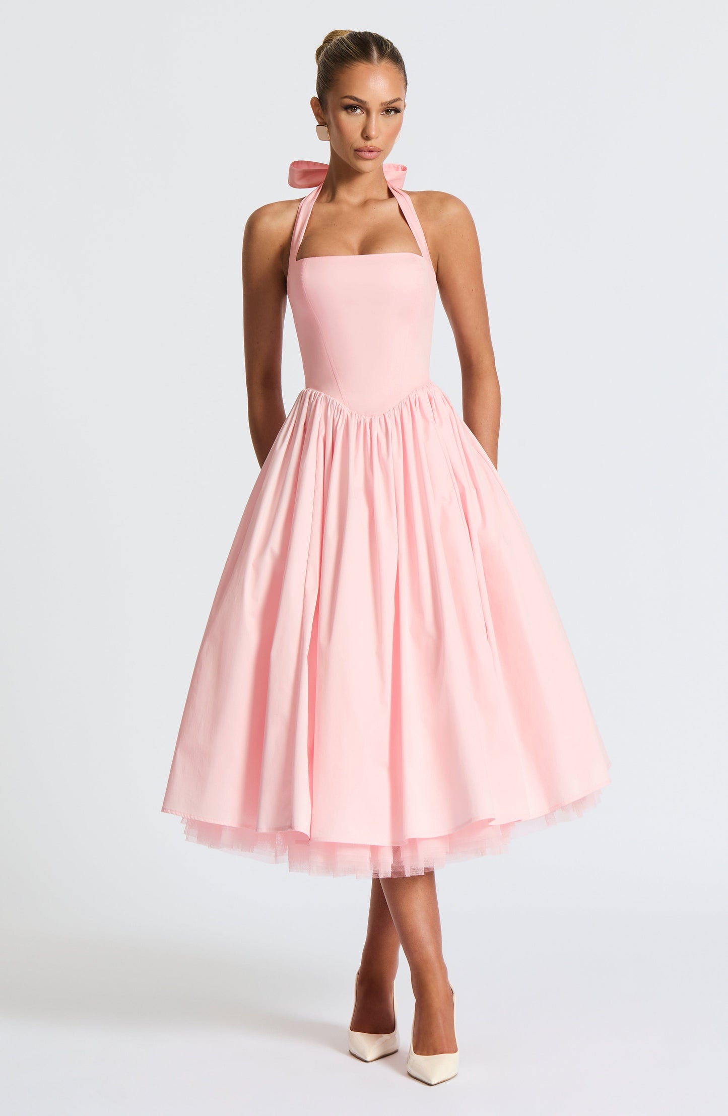 Vestido midi Sophia Blush - Moda veraniega elegante