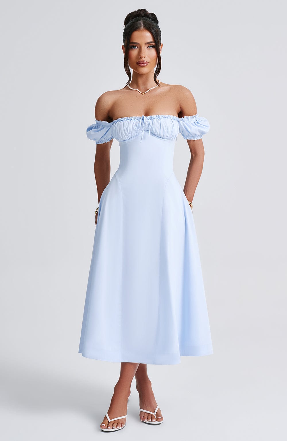 Vestido midi Sophia azul para mujer