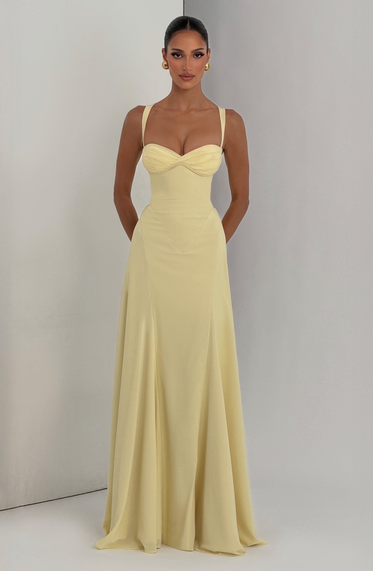 Vestido largo de verano Chloe Lemon