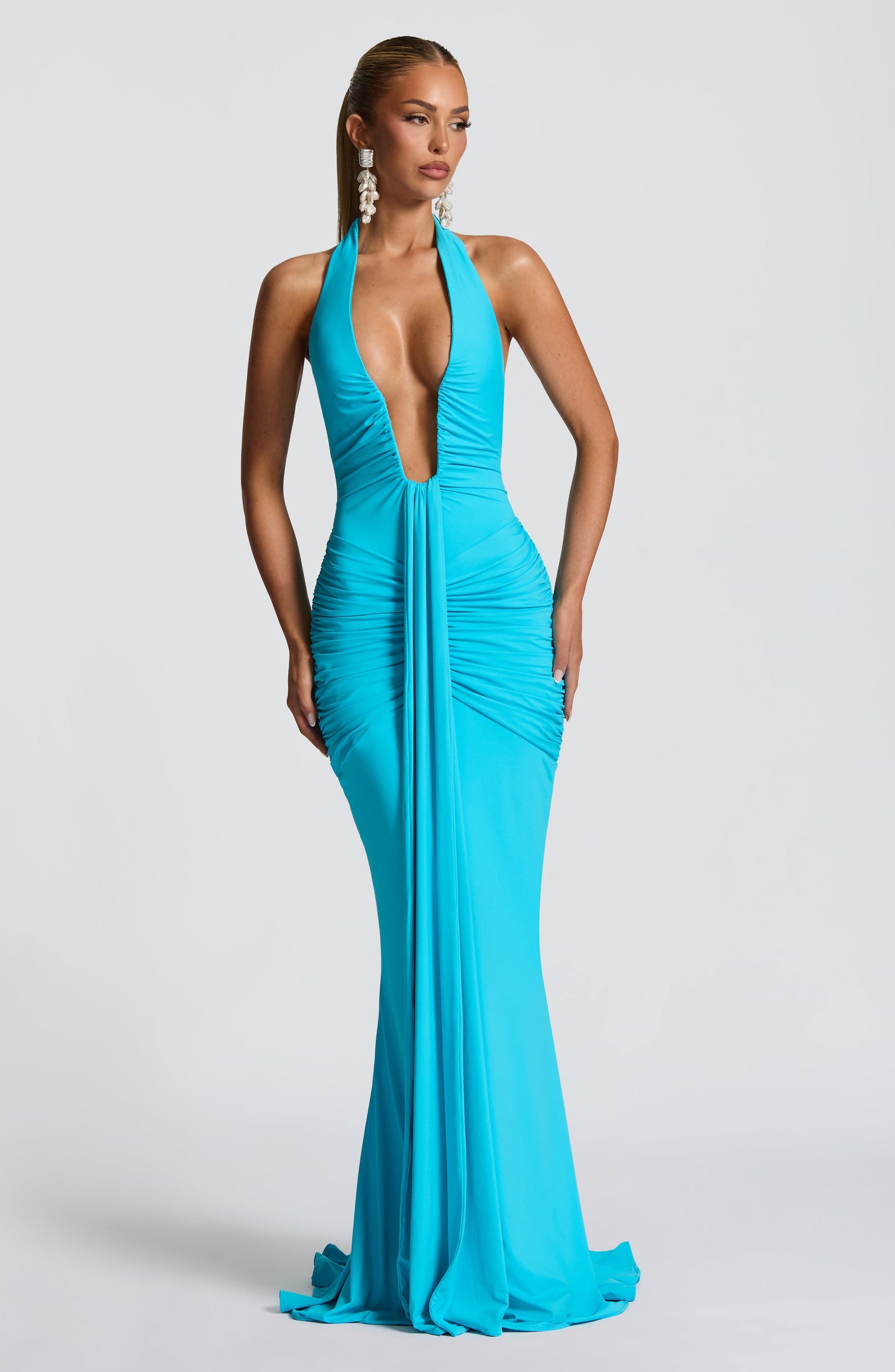 Vestido maxi de verano Chloe Aqua