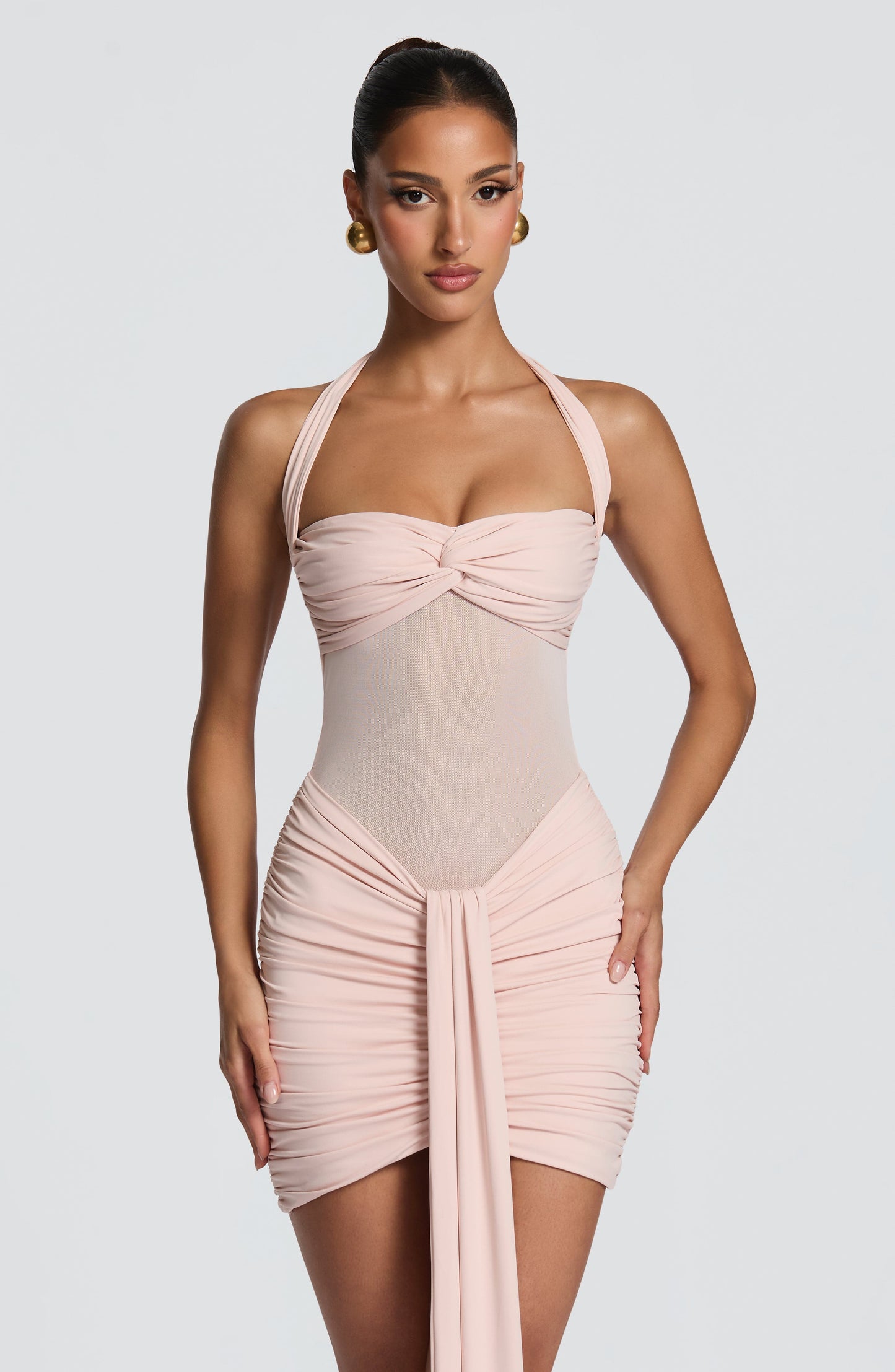 Minivestido de verano Chloe color rosa empolvado