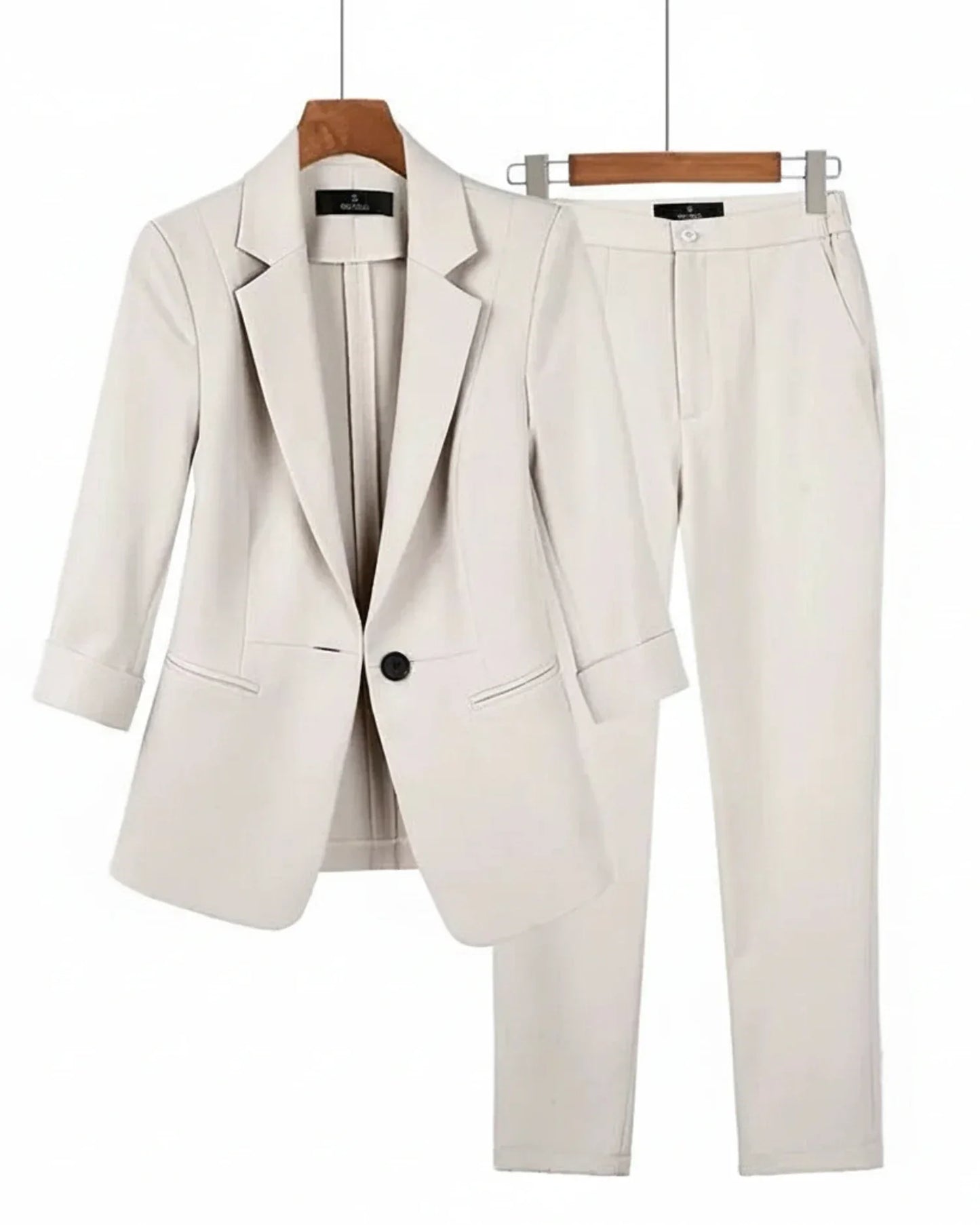 Luvrefashion | Ladies' Tailored Two Piece Suit Set in Black - back view