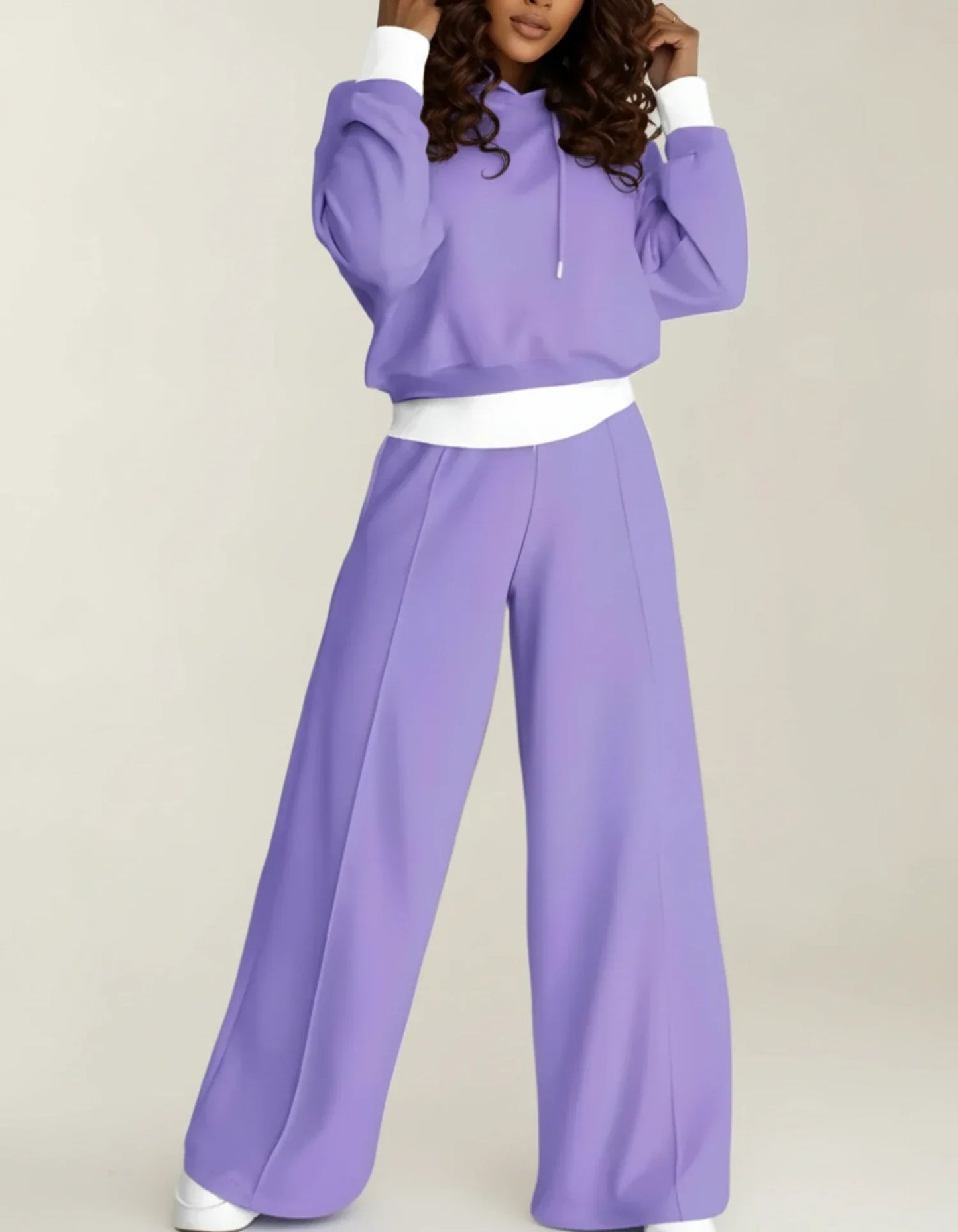 Luvrefashion | Wide Leg Trousers Ensemble in Black - side view