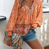Linda | Blusa veraniega chic con estampado floral - Naranja