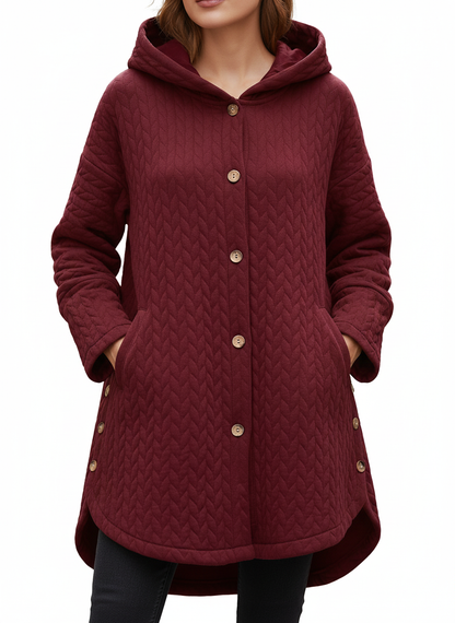 Luvrefashion | Casual Quilted Jacket with Textured Design & Wooden Buttons in Black - image 7