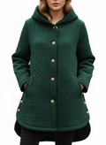 Chaqueta guateada informal con diseño texturizado y botones de madera