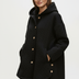 Chaqueta guateada informal con diseño texturizado y botones de madera - Negro