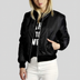 Chaqueta bomber con acabado brillante | Perfecta para un look casual de diario - Negro