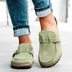 Lila | Sandalias con plantilla de corcho para mujer – Calzado de verano elegante y cómodo - Verde claro