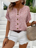 Wolena | Blusa floral abotonada holgada para mujer