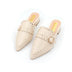 Mules de tachuelas con tacón cuadrado bajo, de tendencia, de Chloe - Beis