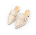 Mules de tachuelas con tacón cuadrado bajo, de tendencia, de Chloe