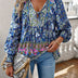 Linda | Blusa veraniega chic con estampado floral - Azul