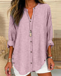 Betty | Blusa de mujer holgada con botones y manga larga