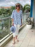 Dulce | Top estampado vintage atemporalmente elegante para mujer