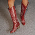 Emma | Botas cowboy de caña alta bordadas para mujer - Rojo
