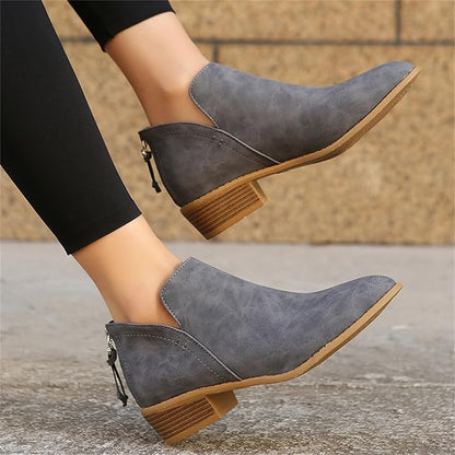Luvrefashion | Lena Pointed Toe Wedge Ankle Boots in Green - styled look
