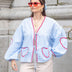 Betty | Blusa elegante con corazón para mujeres a la moda - Azul
