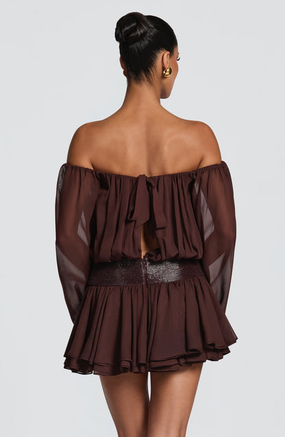 Sophia Plum Brown mono corto de verano
