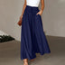Gabriella | Pantalones elásticos de tiro alto con cordón tipo A — Largos, holgados y con bolsillos - Azul oscuro