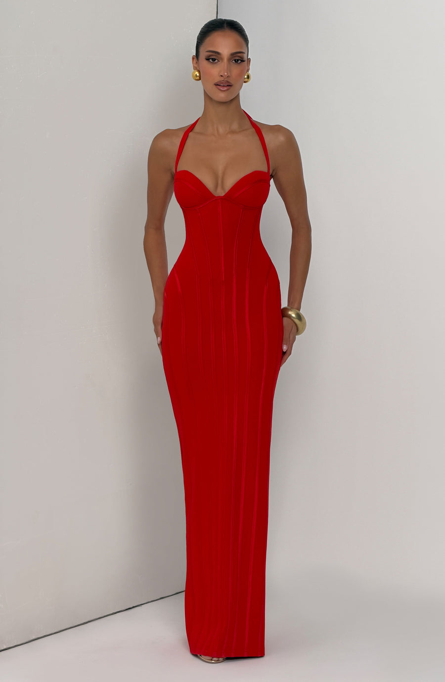 Vestido maxi de verano rojo Sophia