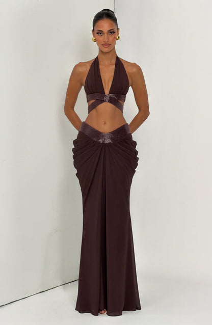 Falda larga Chloe Plum - Moda de verano