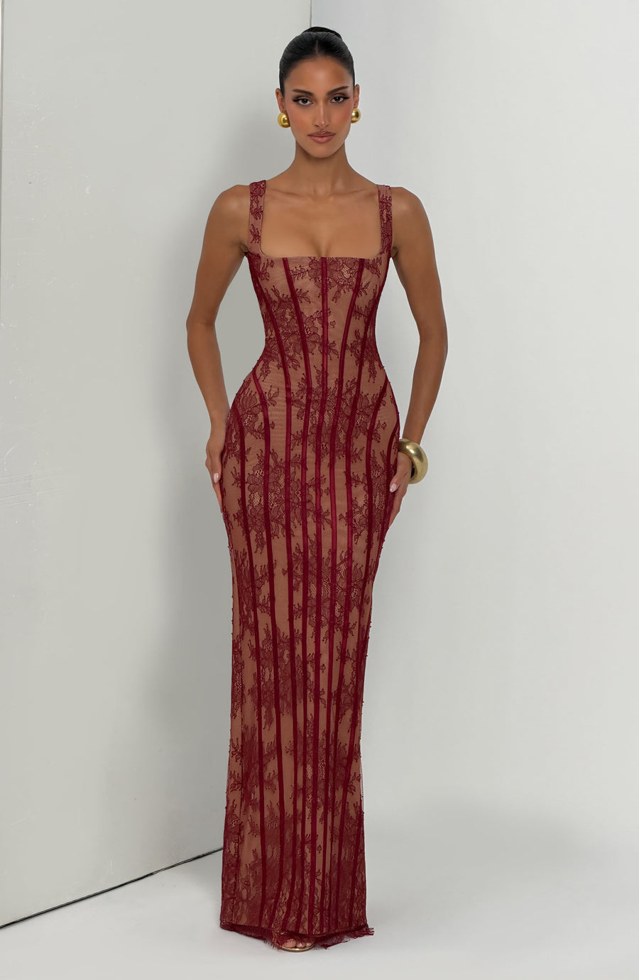 Vestido largo de verano Sophia Burgundy