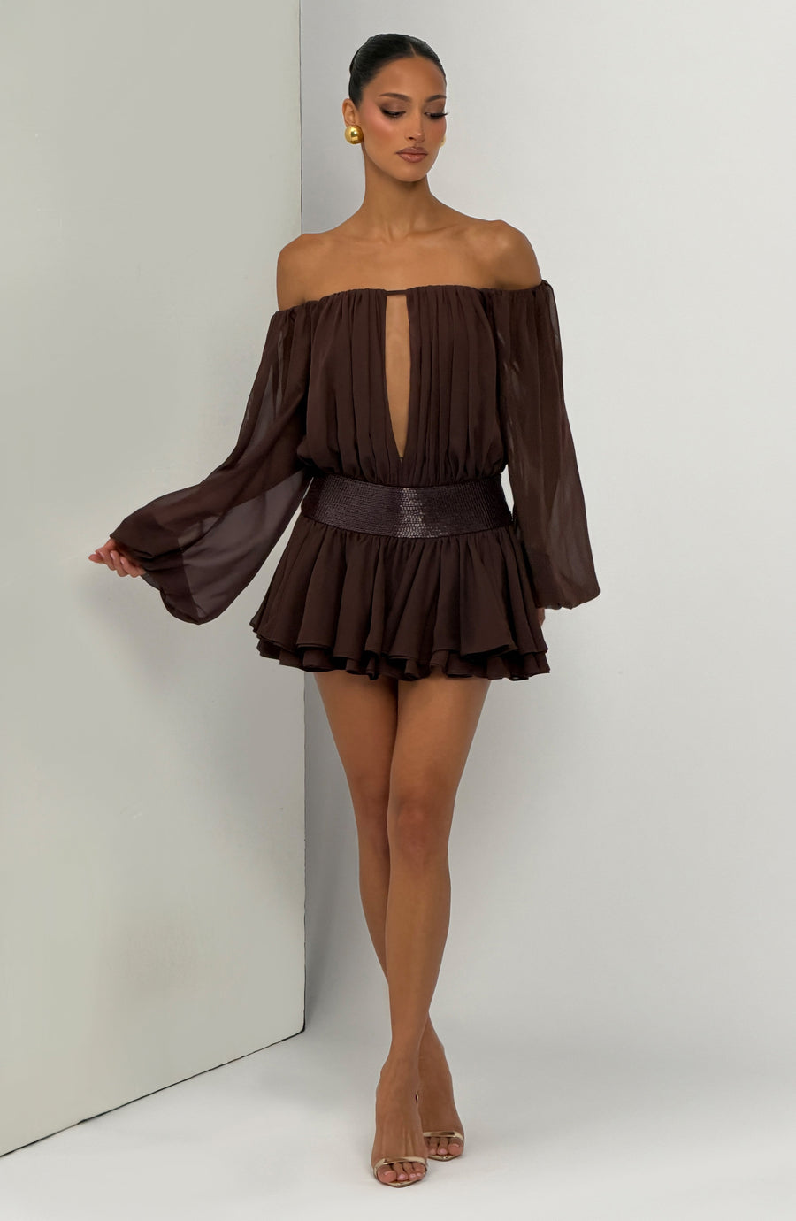 Sophia Plum Brown mono corto de verano