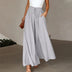 Gabriella | Pantalones elásticos de tiro alto con cordón tipo A — Largos, holgados y con bolsillos - Gris