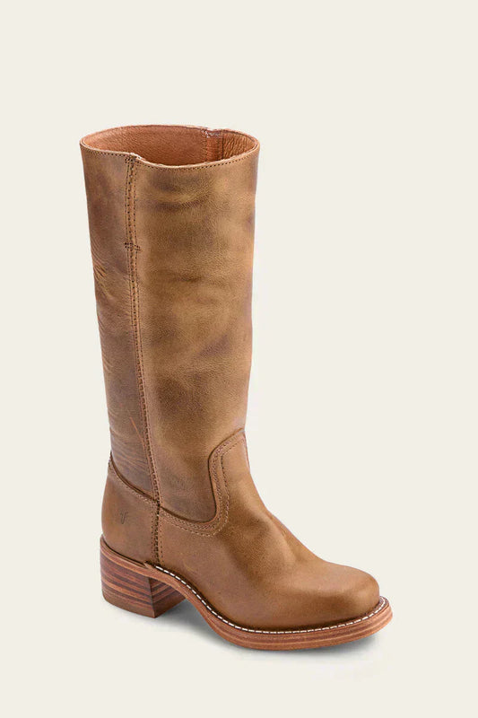 Luvrefashion | Emma Ankle Boots with Block Heel in Brown - front view