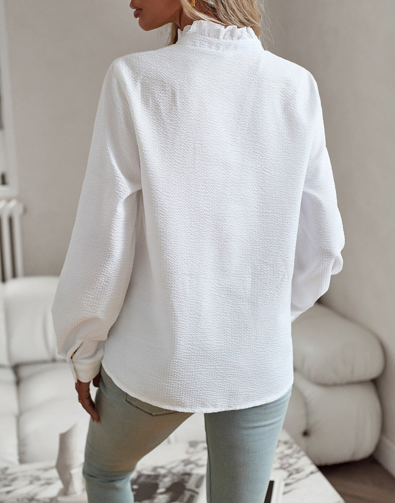 Luvrefashion | Alice Chic Button Up Shirt in Blue - styled look
