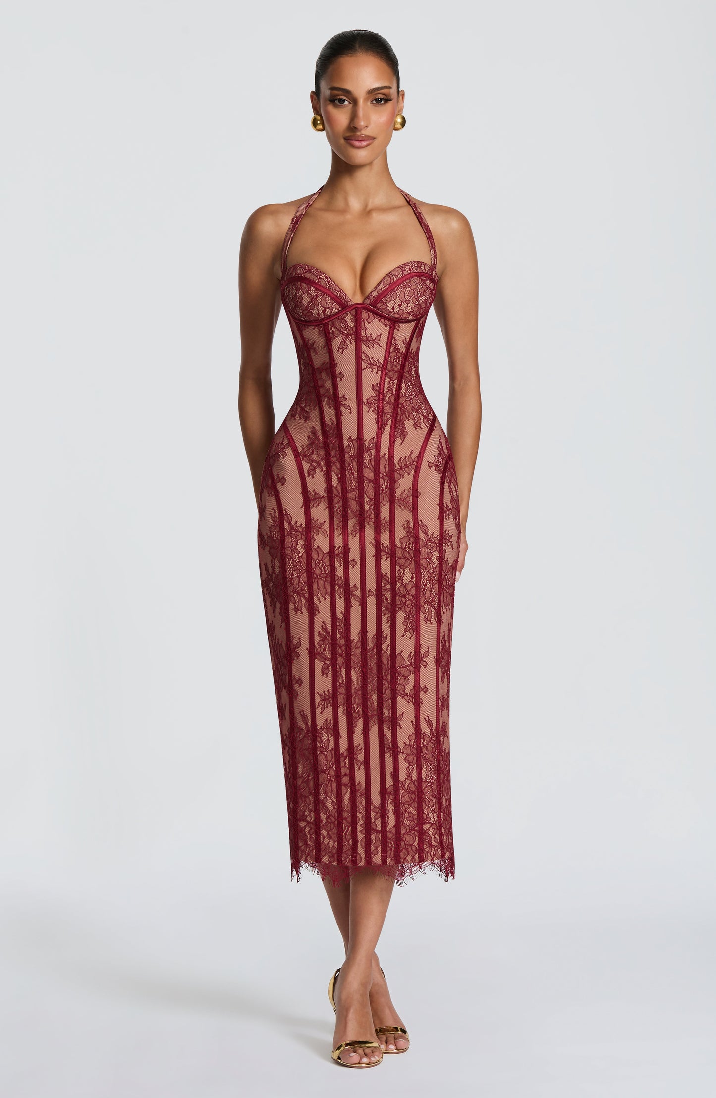 Sophia Burgundy Midi Dress - Elegante estilo de verano