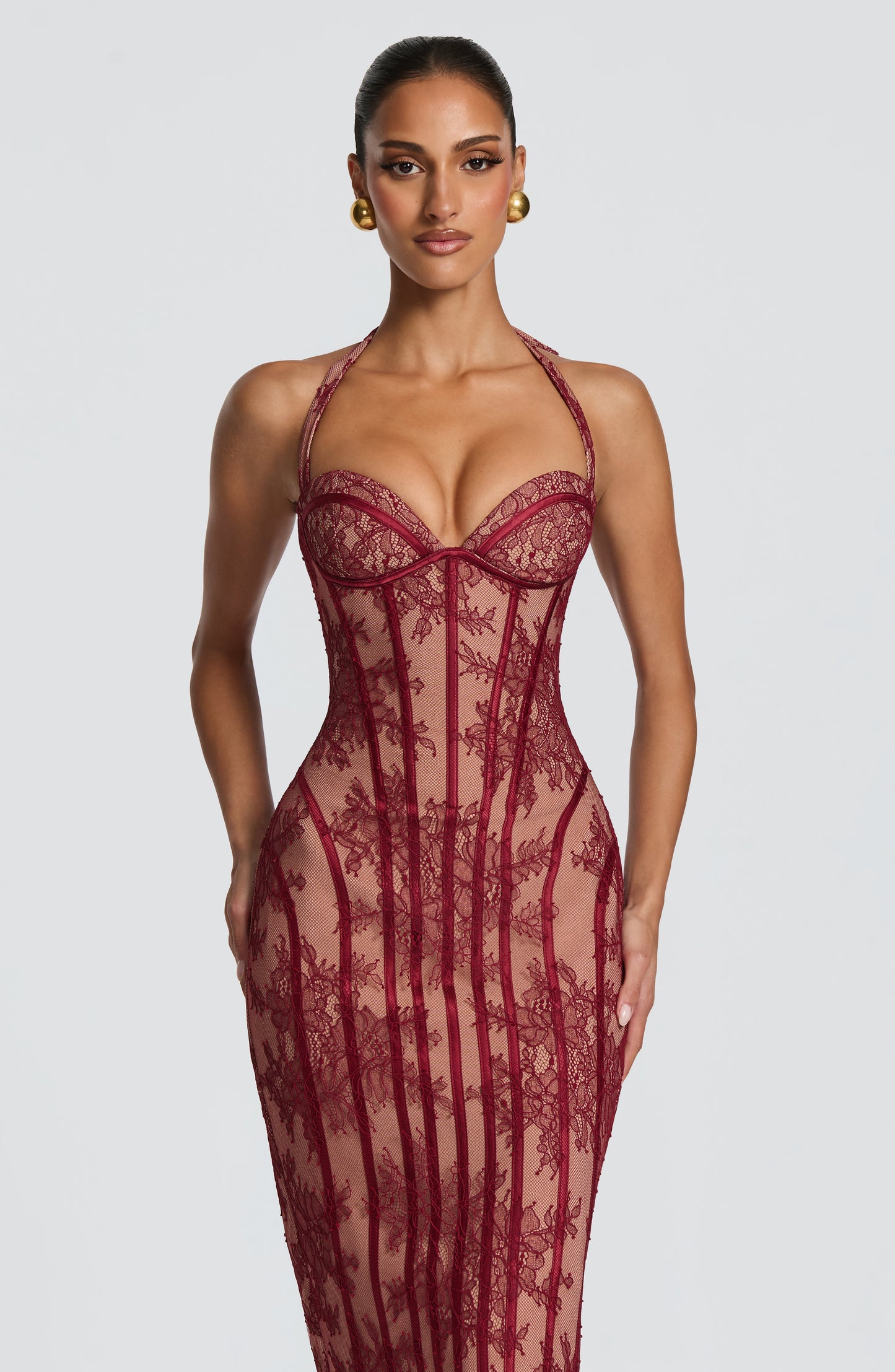 Sophia Burgundy Midi Dress - Elegante estilo de verano
