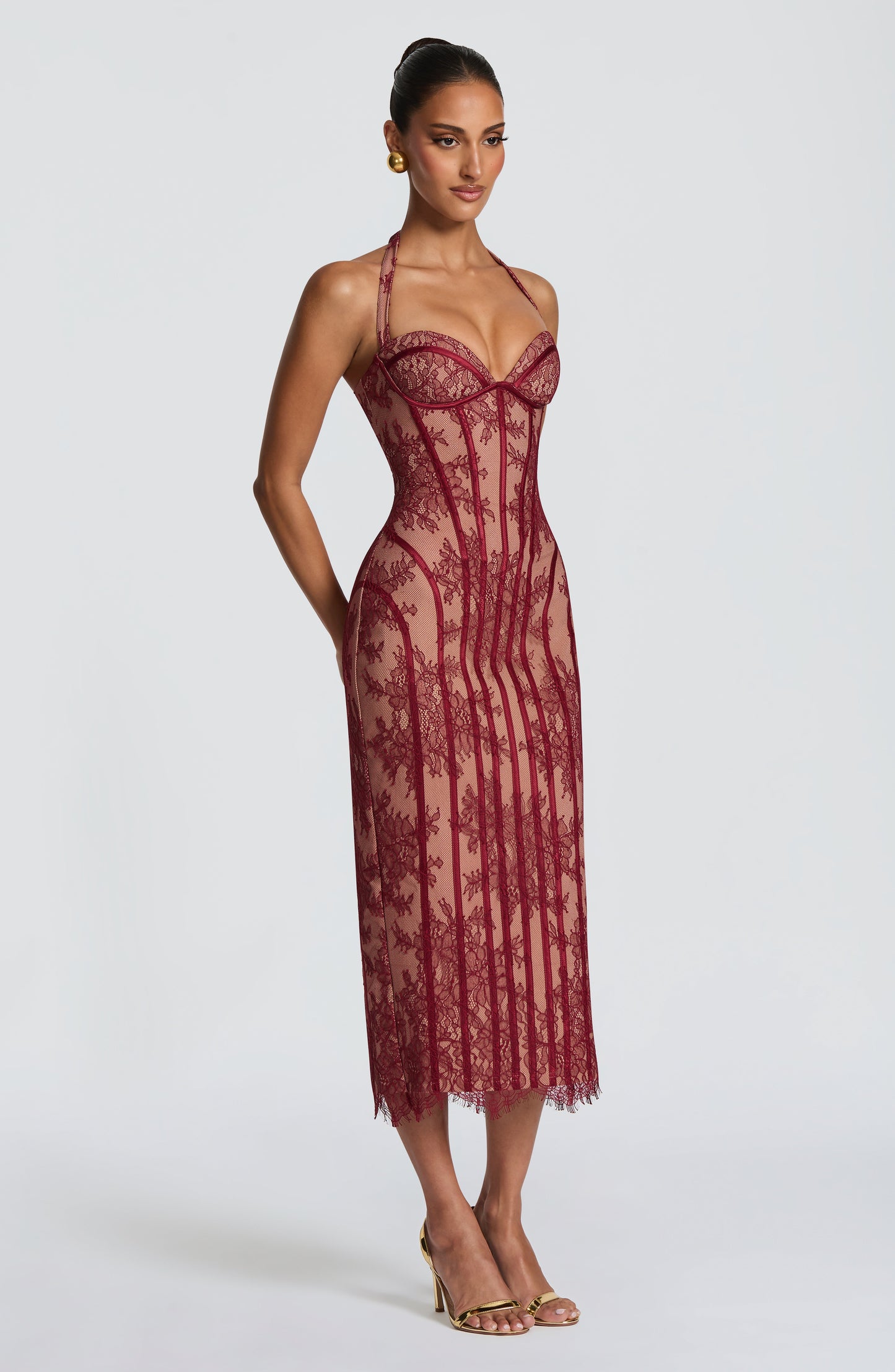 Sophia Burgundy Midi Dress - Elegante estilo de verano