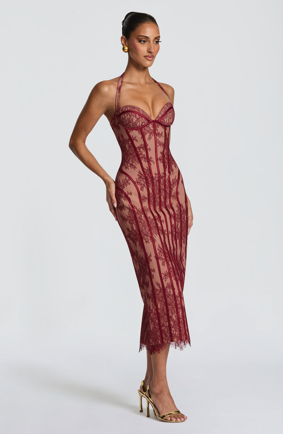 Sophia Burgundy Midi Dress - Elegante estilo de verano