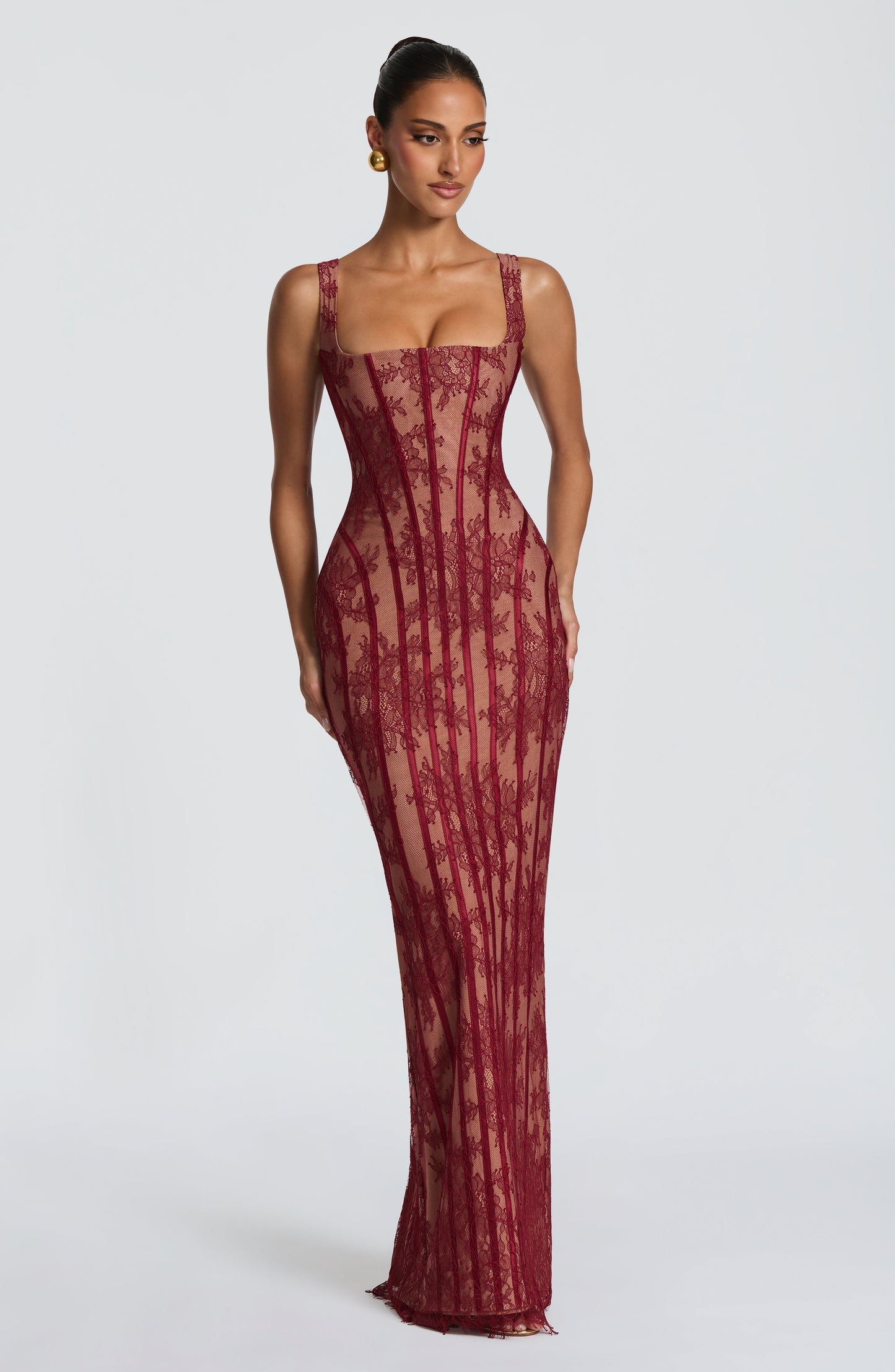 Vestido largo de verano Sophia Burgundy