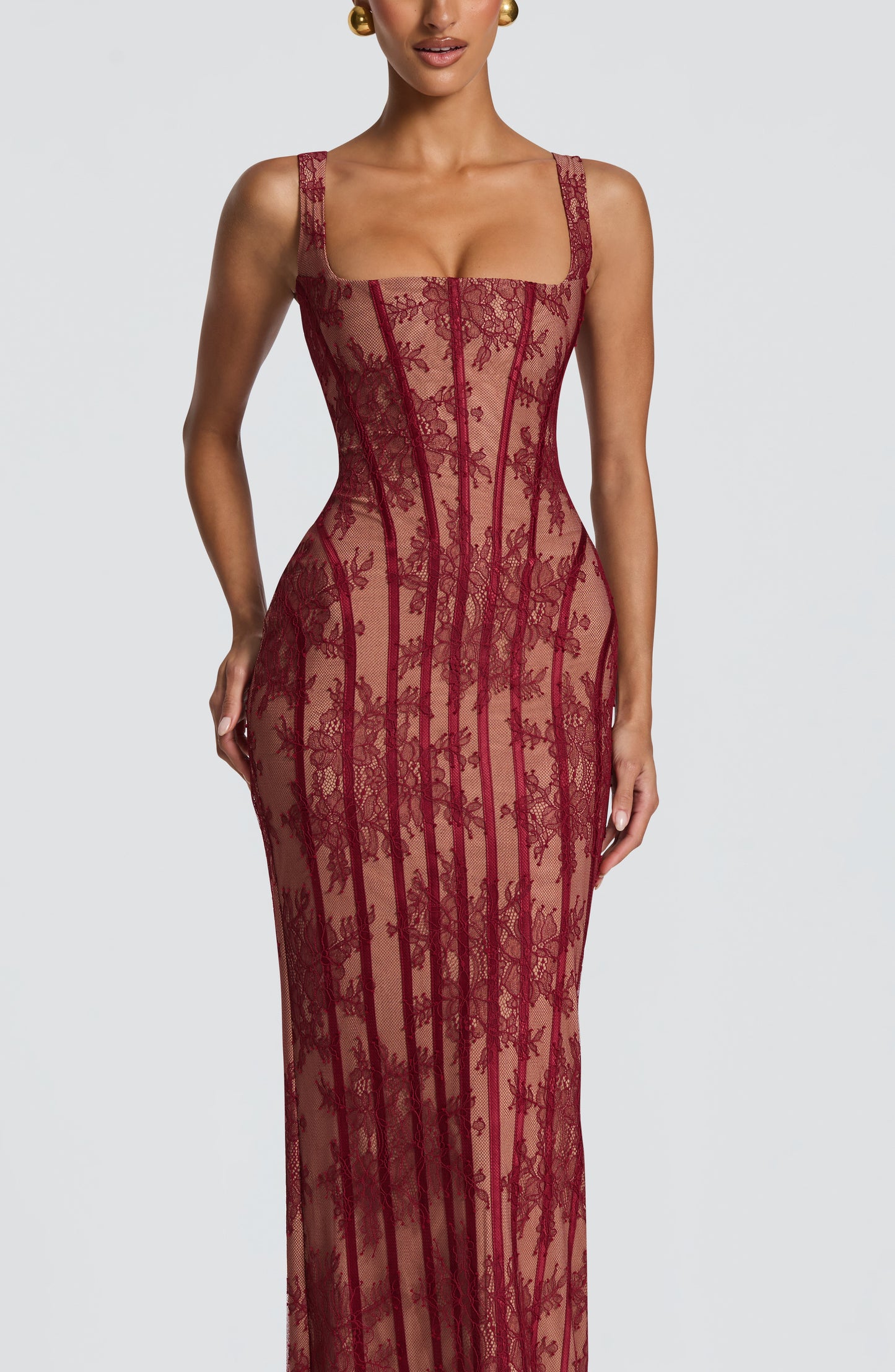 Vestido largo de verano Sophia Burgundy