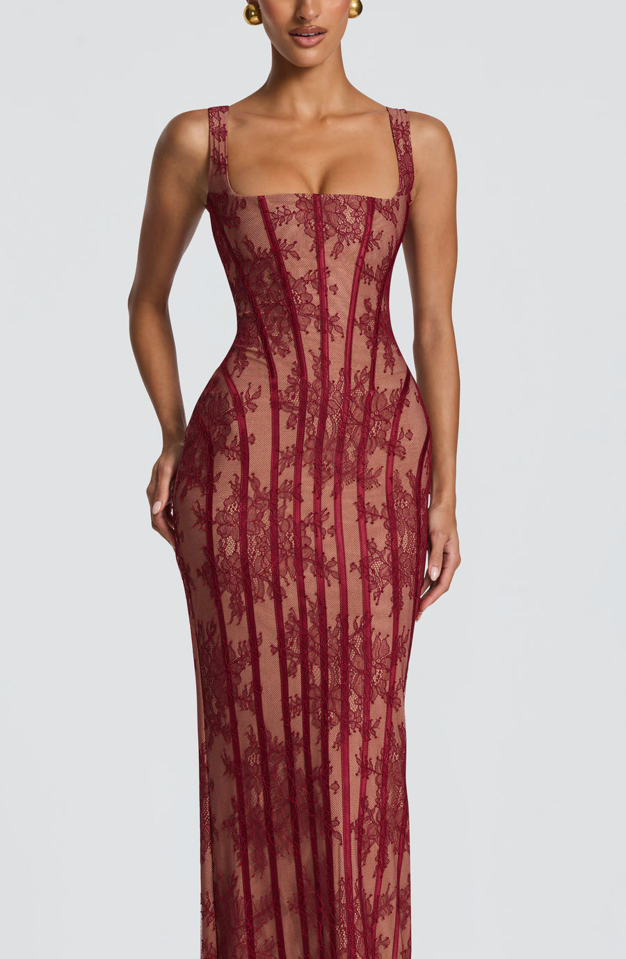Vestido largo de verano Sophia Burgundy