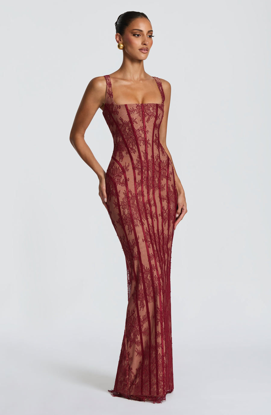 Vestido largo de verano Sophia Burgundy
