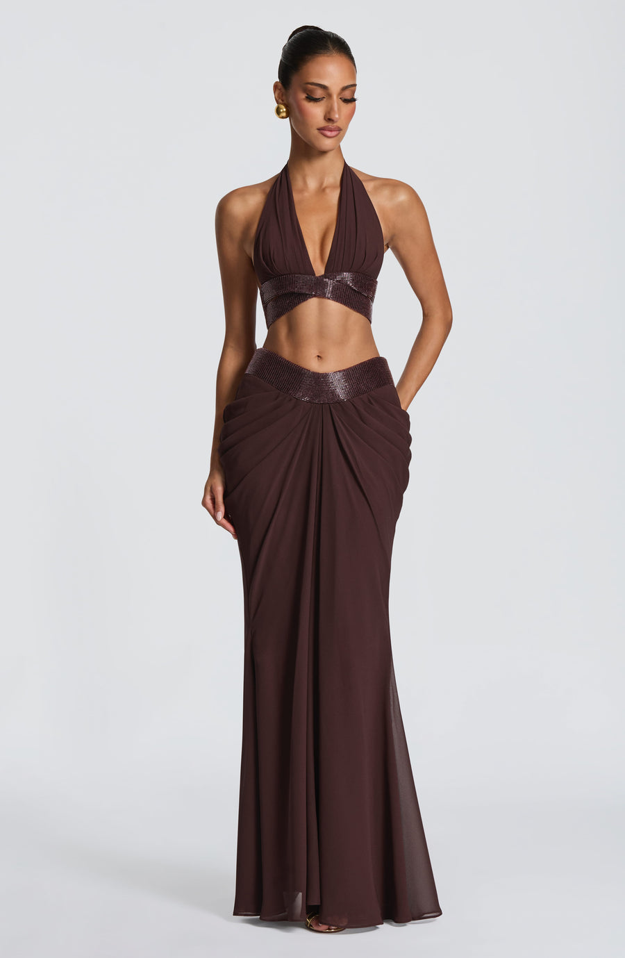 Falda larga Chloe Plum - Moda de verano