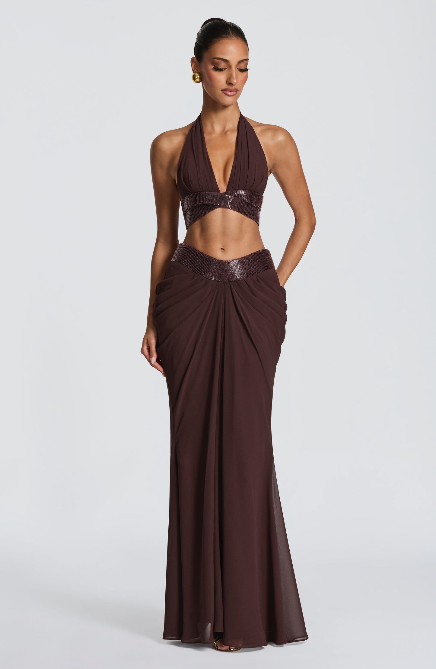 Sujetador de tipo bralette Emma Plum marrón para moda de verano