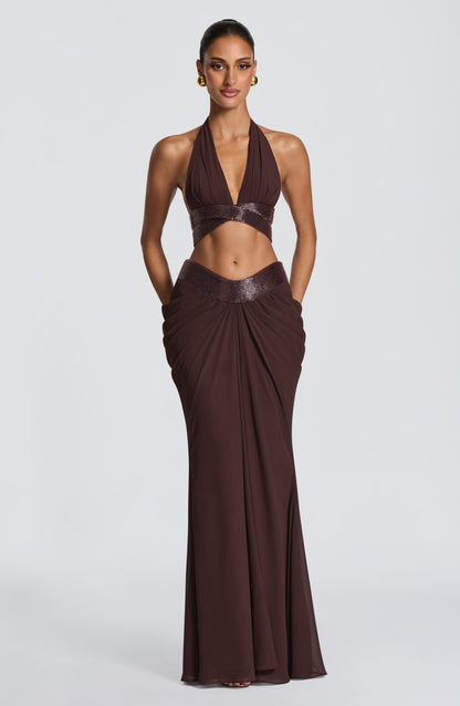Sujetador de tipo bralette Emma Plum marrón para moda de verano