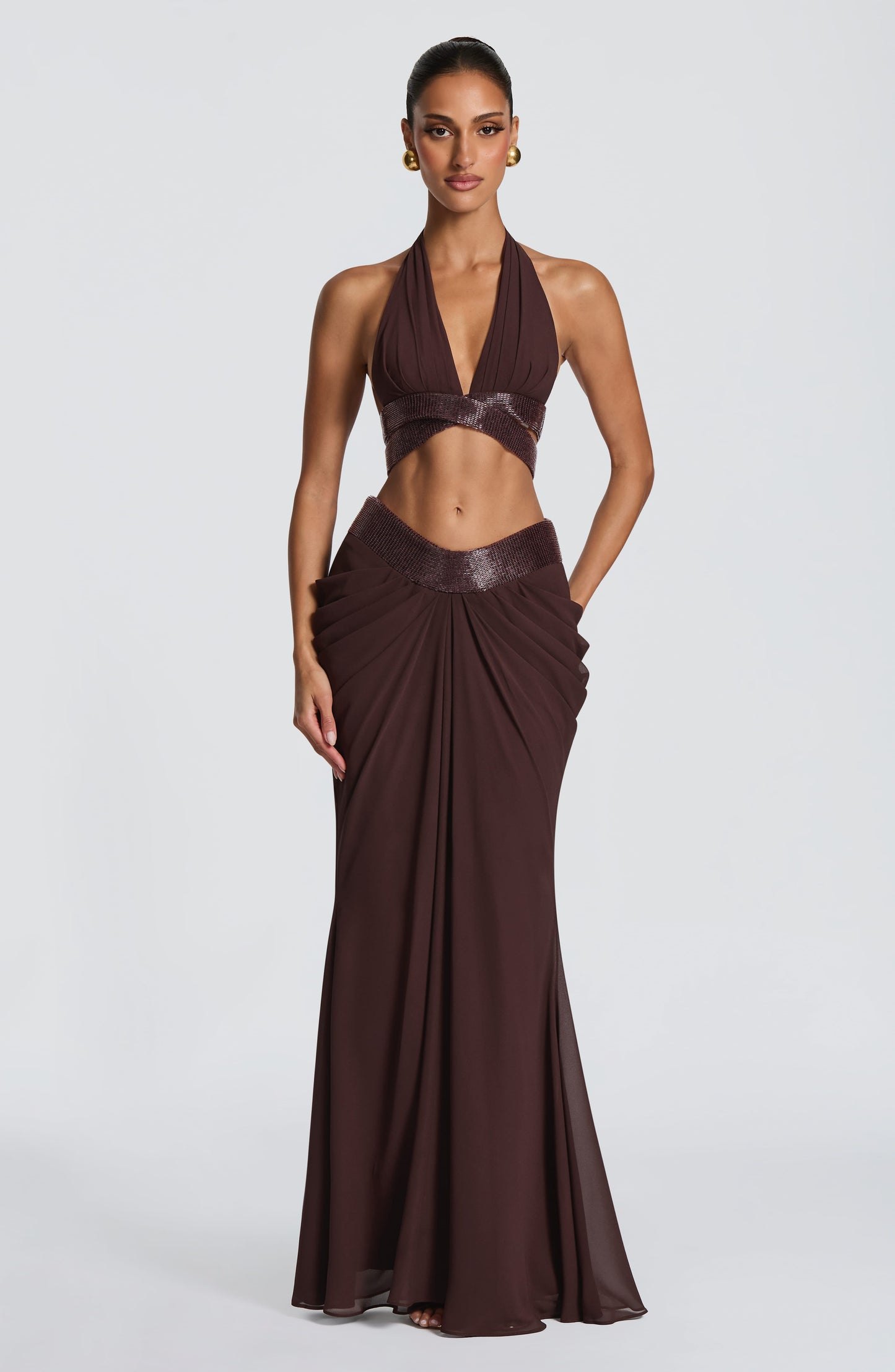 Sujetador de tipo bralette Emma Plum marrón para moda de verano