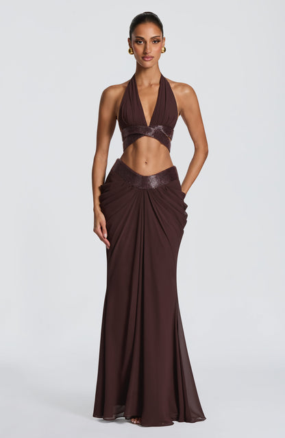Sujetador de tipo bralette Emma Plum marrón para moda de verano