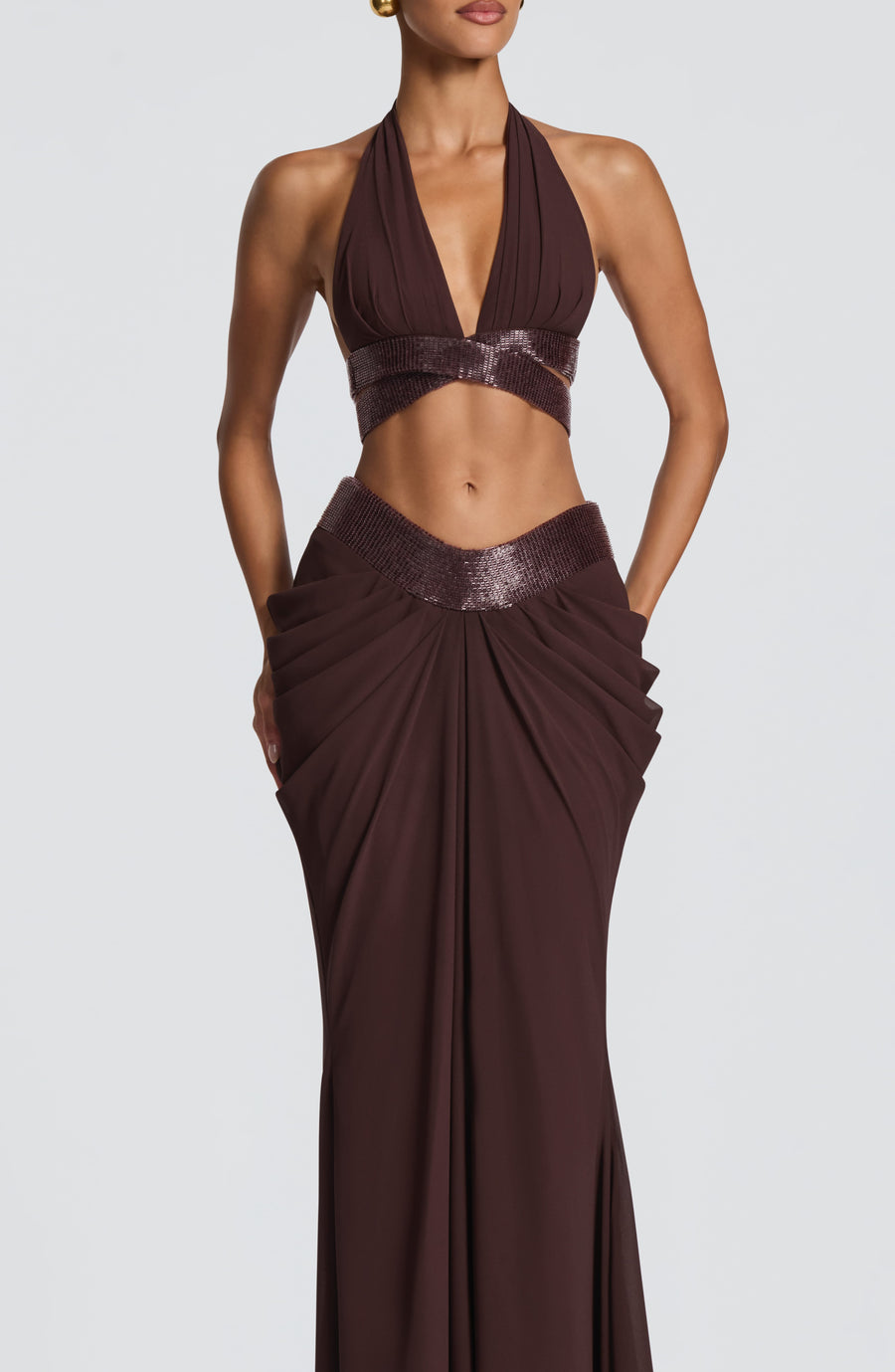 Sujetador de tipo bralette Emma Plum marrón para moda de verano