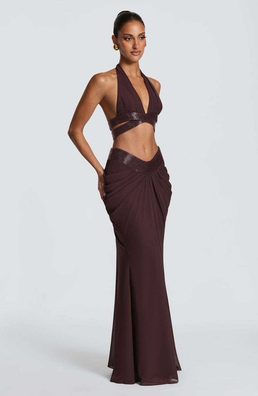 Falda larga Chloe Plum - Moda de verano