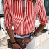 Delilah | Blusa de rayas elegante para la comodidad relajada del verano - Rojo